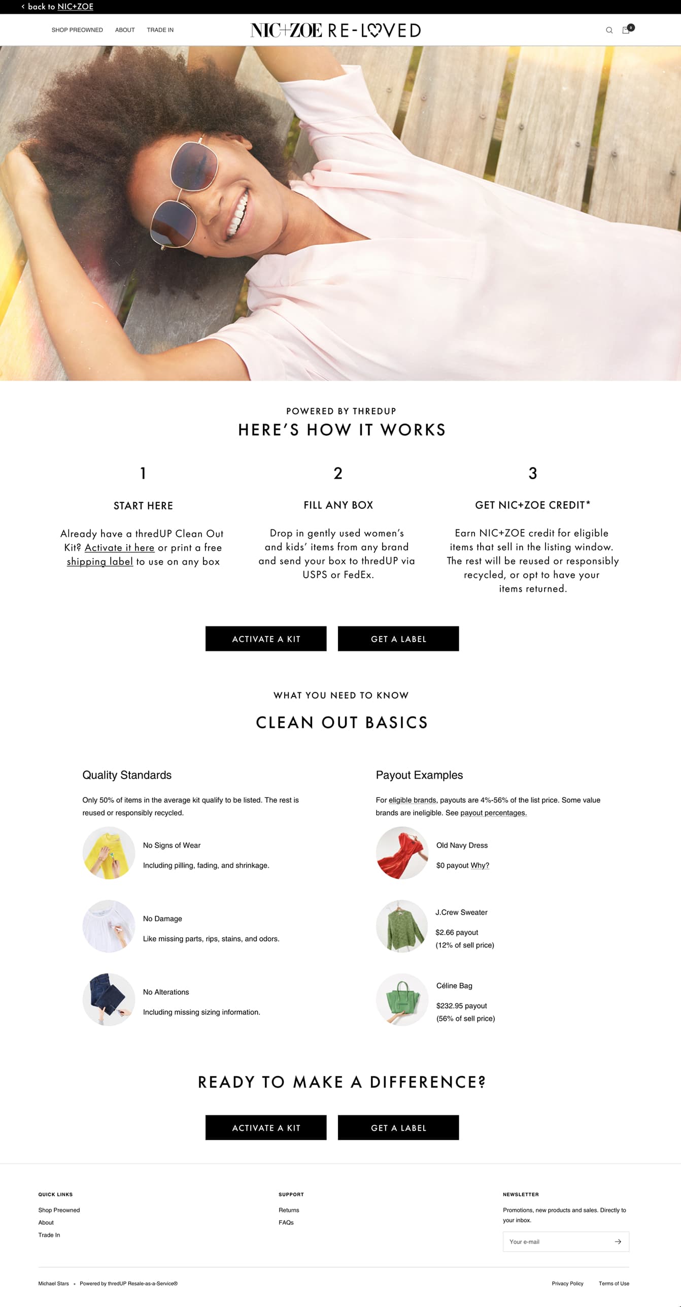 NIC+ZOE x ThredUp Microsite image