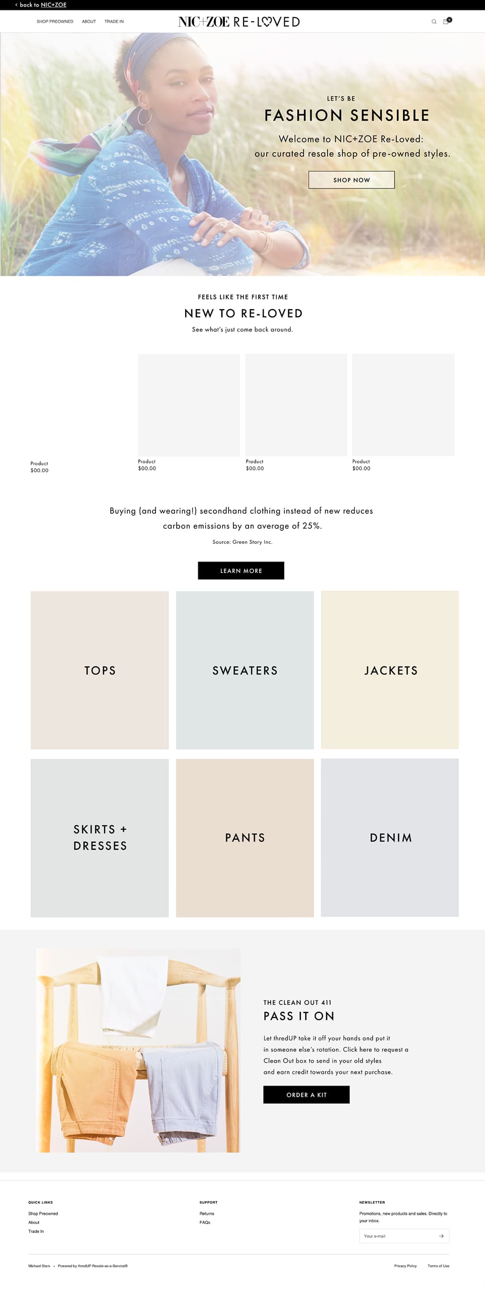 NIC+ZOE x ThredUp Microsite image